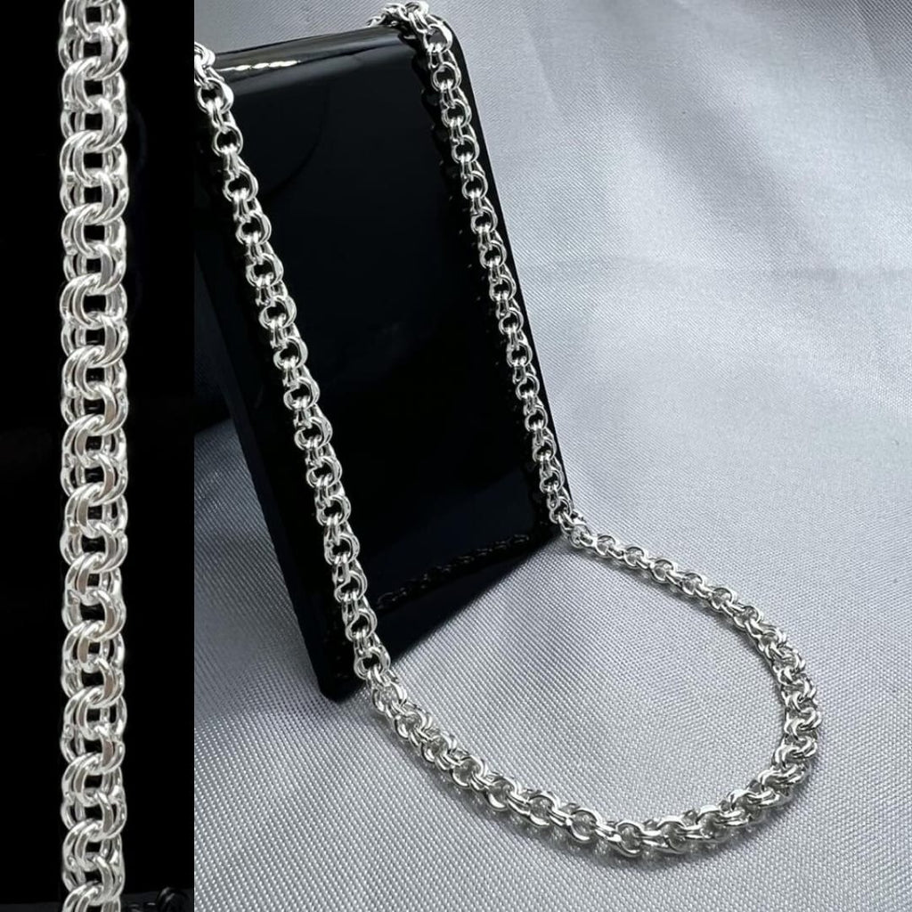 #CAD185 - Cadena Tejido Chino Plata - 100 - 5 mm - ZC17.3